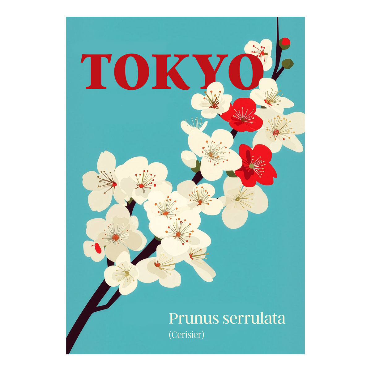 ws floramundi 004 affiche tokyo cerisier minimaliste affiche fond blanc