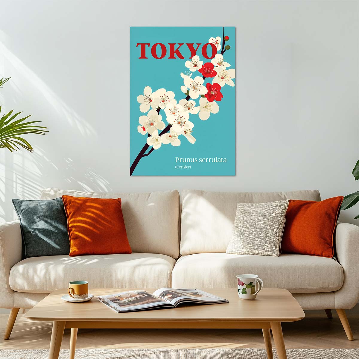 ws floramundi 004 affiche tokyo cerisier minimaliste canape moderne